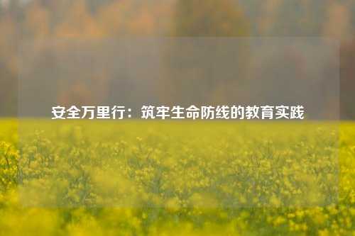 安全万里行:筑牢生命防线的教育实践
