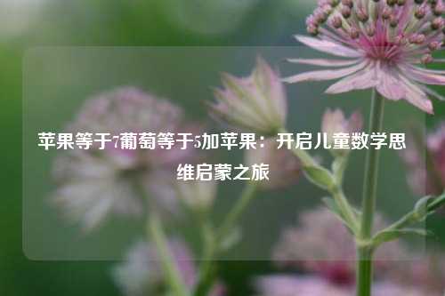 苹果等于7葡萄等于5加苹果:开启儿童数学思维启蒙之旅