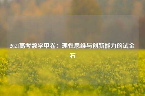 2021高考数学甲卷：理性思维与创新能力的试金石