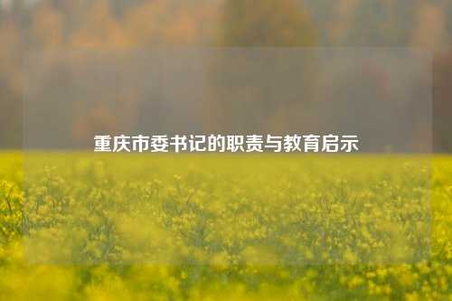 重庆市委书记的职责与教育启示